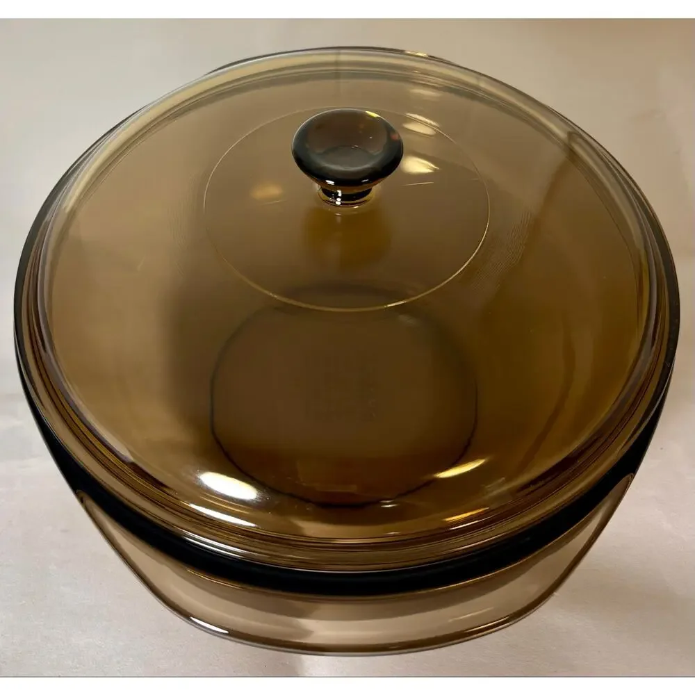 Vintage PYREX #024 AMBER Glass 2 Qt Casserole Dish, with PYREX Knob Lid, USA